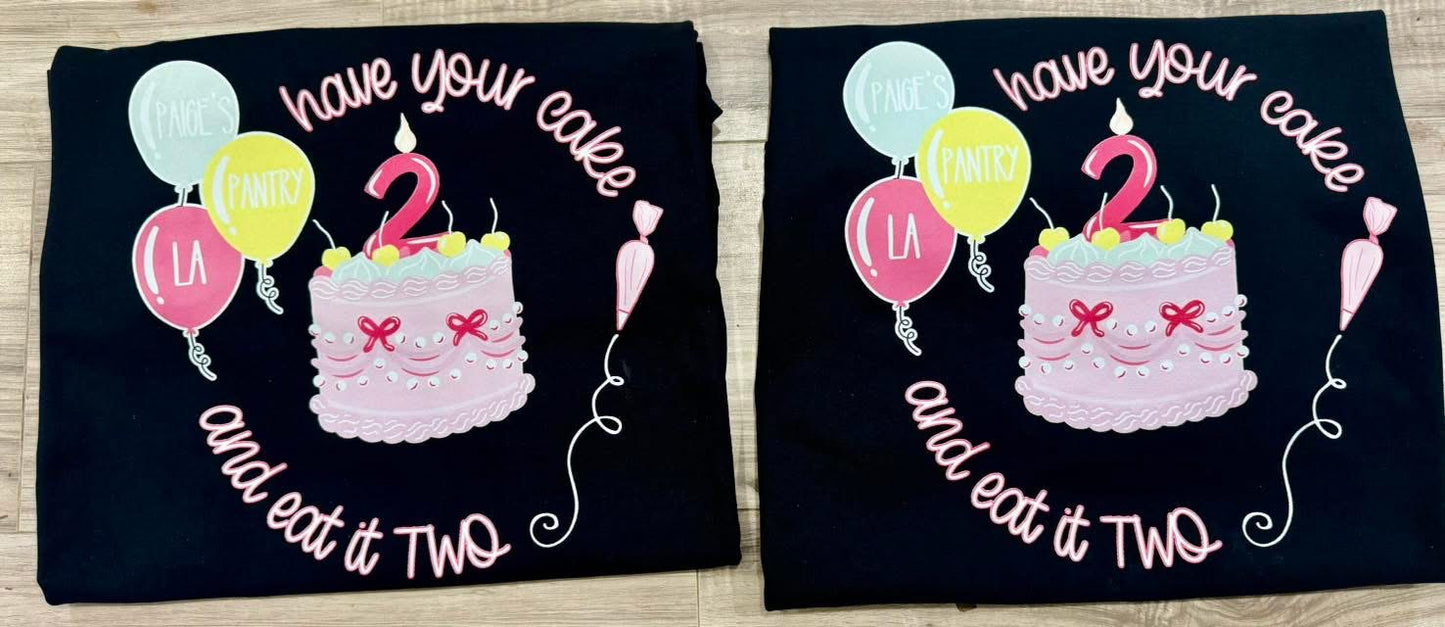 Paige's Pantry La 2nd Birthday Shirts
